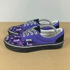 Vans Customs Lace Up Sneakers Womens 7 Purple Abstract Lace Up Skate Athletic